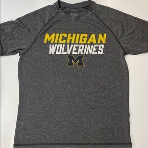 Pro Edge University of Michigan College Short Sleeve Polyester Shirt Sz M